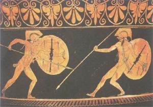 Achilles battles Hektor